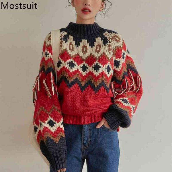 korean tassels knitted women sweater pullover full sleeve mock neck fashion vintage female jumpers femme 210518, White;black
korean tassels knitted women sweater pullover full sleeve mock neck fashion vintage female jumpers femme 210518, White;black