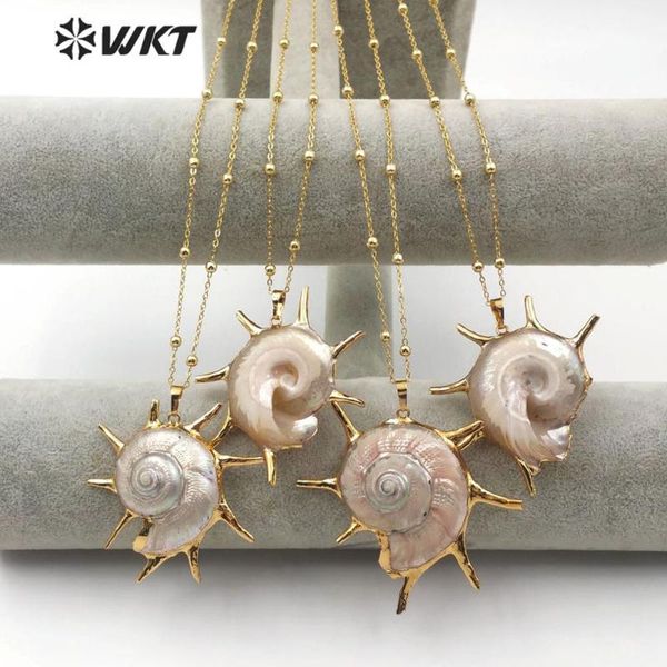 pendant necklaces wt-jn095 trumpet shell gold trim sea snail shape with bead chain necklace jewelry, Silver
pendant necklaces wt-jn095 trumpet shell gold trim sea snail shape with bead chain necklace jewelry, Silver