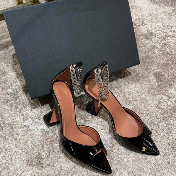 dress shoes 2021 design woman peep toe zapatos de mujer pionted sandals sling back thin high heels chain ladies pumps, Black
dress shoes 2021 design woman peep toe zapatos de mujer pionted sandals sling back thin high heels chain ladies pumps, Black