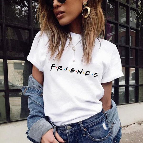 women's t-shirt 100% friends printing tshirt summer women short sleeve leisure tee casual lady female t shirts plus size woman clothing, White
women's t-shirt 100% friends printing tshirt summer women short sleeve leisure tee casual lady female t shirts plus size woman clothing, White