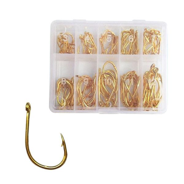 fishing hooks 100 pcs 3-12 sizes each 10pcs with one box convenient carbon steel poles durable hole carp tool
fishing hooks 100 pcs 3-12 sizes each 10pcs with one box convenient carbon steel poles durable hole carp tool