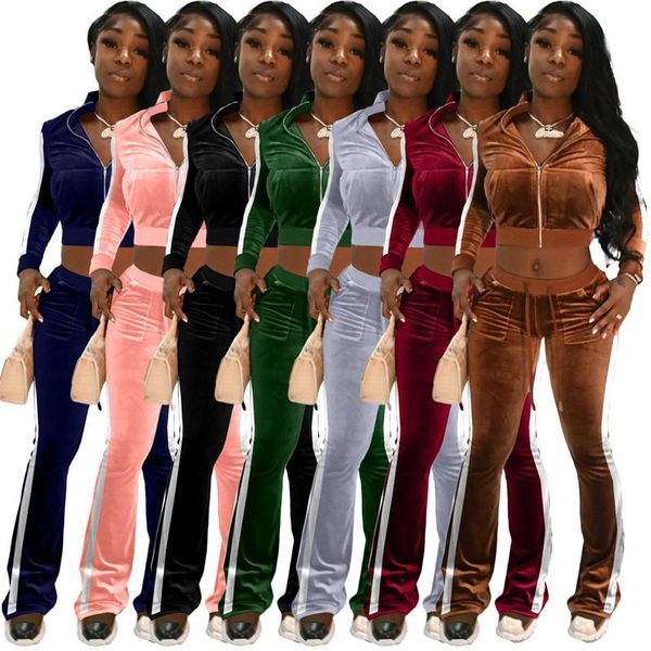 women's two piece pants european fashion velvet tracksuit full sleeve sporty 2 pieces crop and long pant suit outfits, White
women's two piece pants european fashion velvet tracksuit full sleeve sporty 2 pieces crop and long pant suit outfits, White
