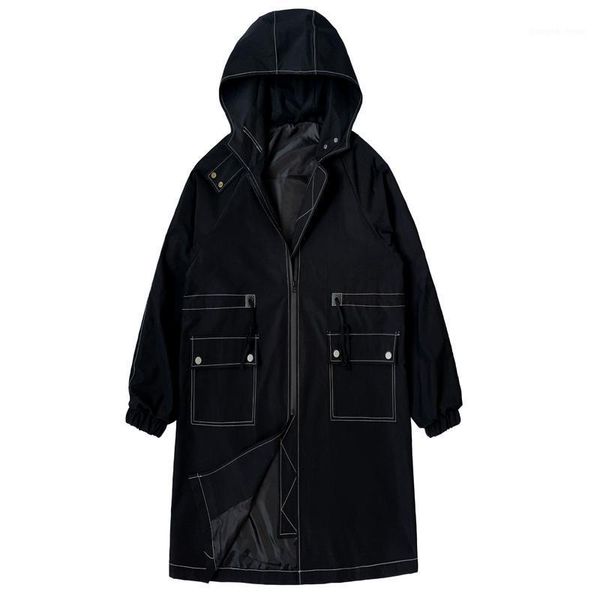 men's trench coats spring autumn jacket long coat oversized solid color mantle big pocket fashion hoodie windbreaker outwear homme, Tan;black
men's trench coats spring autumn jacket long coat oversized solid color mantle big pocket fashion hoodie windbreaker outwear homme, Tan;black