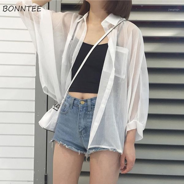 women's blouses & shirts women solid batwing sleeve all-match summer sunshade vacation soft ladies korean style womens pockets lovely 2, White
women's blouses & shirts women solid batwing sleeve all-match summer sunshade vacation soft ladies korean style womens pockets lovely 2, White