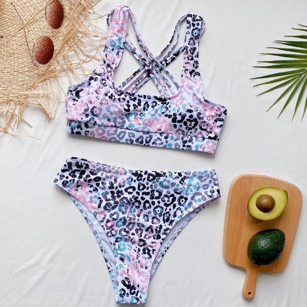 women's swimwear 2021 summer fashion leopard print swimsuit ladies split bikini beachwear women, White;black
women's swimwear 2021 summer fashion leopard print swimsuit ladies split bikini beachwear women, White;black