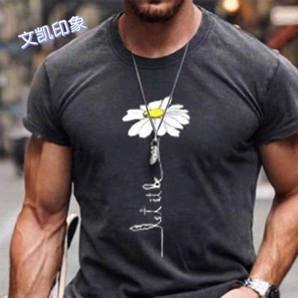 new short sleeve t-shirt large men's round neck chrysanthemum print short sleeve t-shirt, White;black
new short sleeve t-shirt large men's round neck chrysanthemum print short sleeve t-shirt, White;black