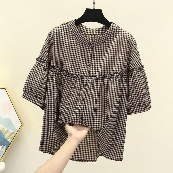 women's blouses & shirts women korean plaid 2021 chic ladies streetwear loose shirt female outfit girls long sleeve z19, White
women's blouses & shirts women korean plaid 2021 chic ladies streetwear loose shirt female outfit girls long sleeve z19, White