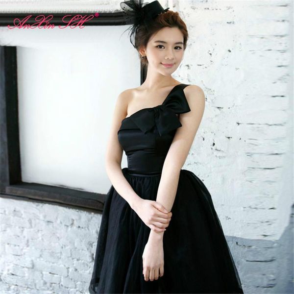 party dresses anxin sh bride lace white bow evening dress dinner perform black short little, White;black
party dresses anxin sh bride lace white bow evening dress dinner perform black short little, White;black