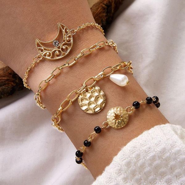 charm bracelets tocona 4pcs crystal moon set bohemia alloy coin pearl black beads bangle adjustable chain female fashion jewelry 10102, Golden;silver
charm bracelets tocona 4pcs crystal moon set bohemia alloy coin pearl black beads bangle adjustable chain female fashion jewelry 10102, Golden;silver