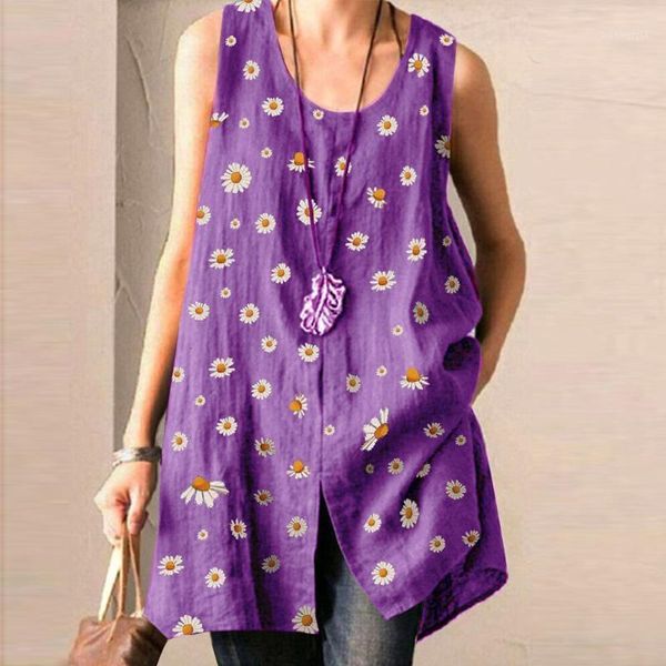 women's blouses & shirts plus size sleeveless cotton linen o-neck printing print shirt woman loose clothing wgvw, White
women's blouses & shirts plus size sleeveless cotton linen o-neck printing print shirt woman loose clothing wgvw, White