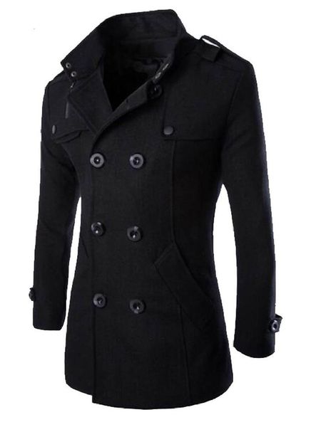 mens british double breasted warm coats winter slim wool blends outerwear coats male fashion clothing coats, Black
mens british double breasted warm coats winter slim wool blends outerwear coats male fashion clothing coats, Black