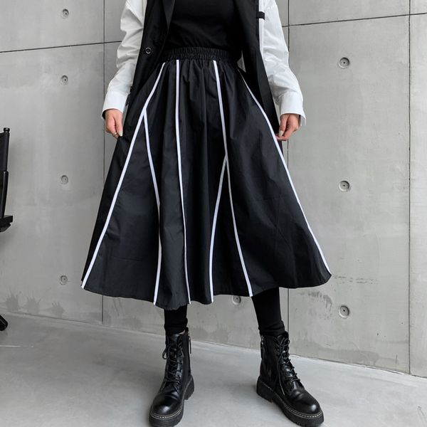skirts 2021 hong kong style skirt spring and autumn stripe irregular medium length leisure high waist large women's a-line skirt, Black
skirts 2021 hong kong style skirt spring and autumn stripe irregular medium length leisure high waist large women's a-line skirt, Black