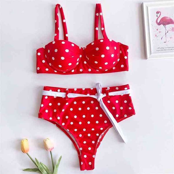 2021 polka dot high waist push up swimsuit female swimwear women two-pieces bikini set with bra cup bather bathing suiting
2021 polka dot high waist push up swimsuit female swimwear women two-pieces bikini set with bra cup bather bathing suiting