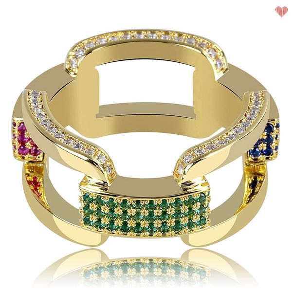 us size 8 9 10 gold filled colorful rainbow cz green blue red cz paved miami cuban link chain women men rock hip hop engagement ring 283 n2, Silver
us size 8 9 10 gold filled colorful rainbow cz green blue red cz paved miami cuban link chain women men rock hip hop engagement ring 283 n2, Silver