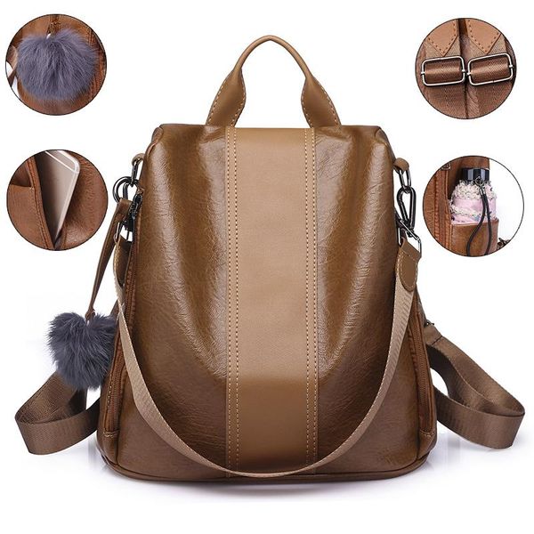 outdoor bags quality leather anti-thief women backpack large capacity hair ball school bag for teenager girls male travel
outdoor bags quality leather anti-thief women backpack large capacity hair ball school bag for teenager girls male travel