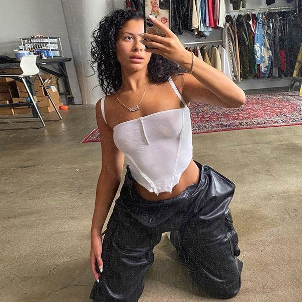 women's tanks & camis club wear cotton see through crop for womens camisole fashionable chic rib knit basic tank home female, White
women's tanks & camis club wear cotton see through crop for womens camisole fashionable chic rib knit basic tank home female, White