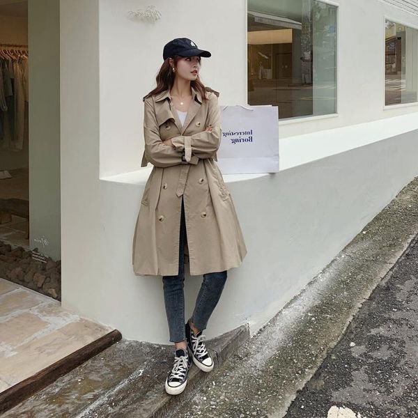 women's down & parkas chic double breasted medium and long coat spring 2021 lazy wind waist windbreaker, Black
women's down & parkas chic double breasted medium and long coat spring 2021 lazy wind waist windbreaker, Black