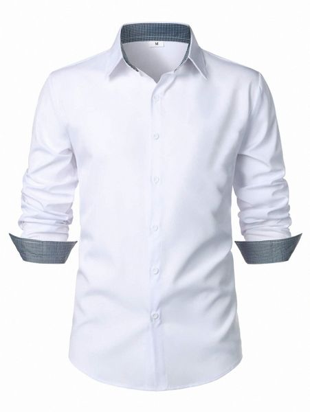 men button front shirt q6ds#, White;black
men button front shirt q6ds#, White;black