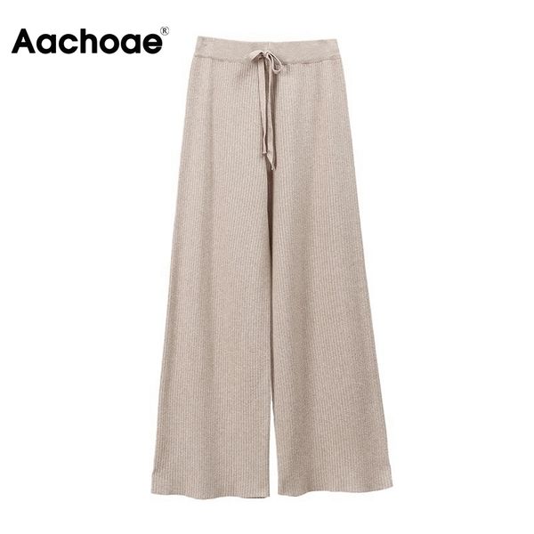 aachoae women autumn winter knitted wide leg pants solid color casual loose long trousers elastic waist drawstring pants 210413, Black;white
aachoae women autumn winter knitted wide leg pants solid color casual loose long trousers elastic waist drawstring pants 210413, Black;white