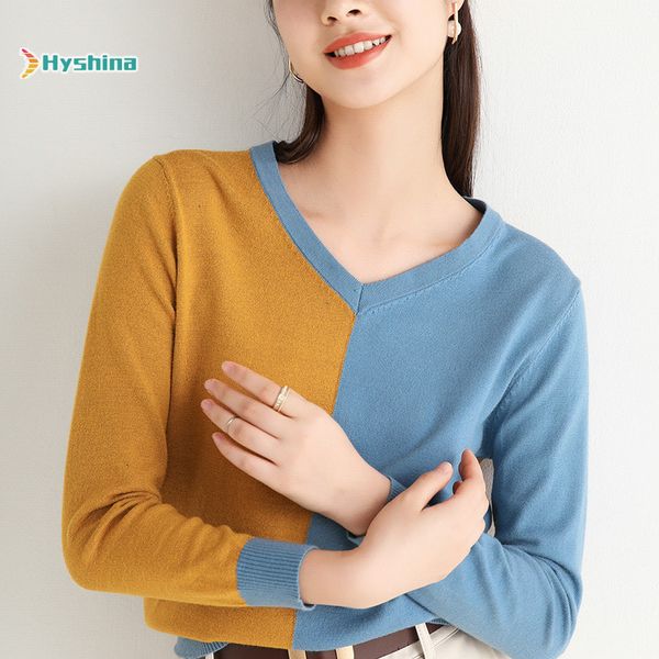 women's sweaters v-neck sweater color matching winter contrast large size 07le, White;black
women's sweaters v-neck sweater color matching winter contrast large size 07le, White;black
