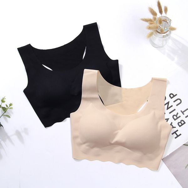 women traceless bra pad wrapped around the chest bottom anti light sports underwear vest summer, Black;white
women traceless bra pad wrapped around the chest bottom anti light sports underwear vest summer, Black;white