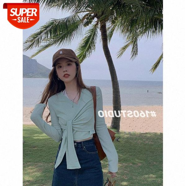 v-neck knotted long-sleeved sweater women's slim fit, design sense, bandage pleated short bottoming tide #wm09, Black;gray
v-neck knotted long-sleeved sweater women's slim fit, design sense, bandage pleated short bottoming tide #wm09, Black;gray