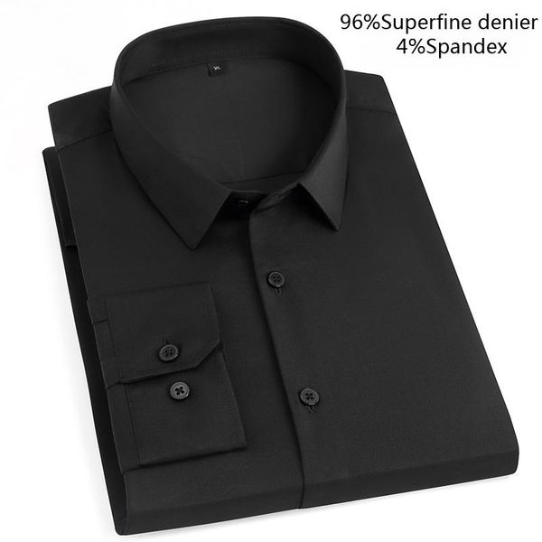 men's casual shirts black solid shirt mens slim long sleeve men work formal camisa non iron elasticity superfine denier chemise homme, White;black
men's casual shirts black solid shirt mens slim long sleeve men work formal camisa non iron elasticity superfine denier chemise homme, White;black