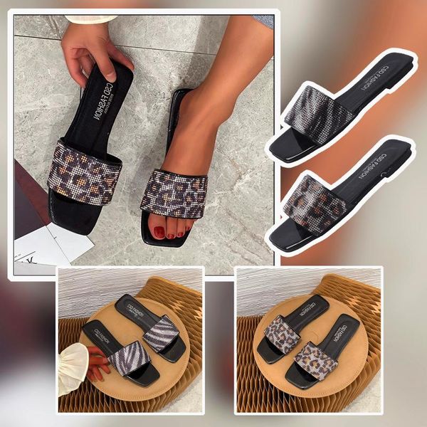 slippers ladies style square slipper summer fashion low heels flat leopard crystal shoes 2021 beach slip on sandals #4, Black
slippers ladies style square slipper summer fashion low heels flat leopard crystal shoes 2021 beach slip on sandals #4, Black