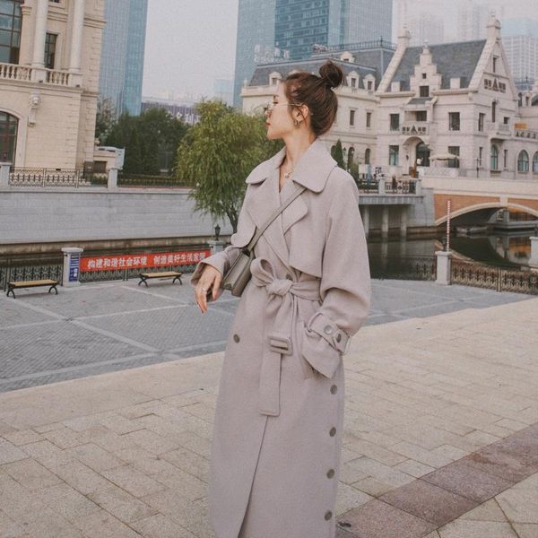 women's wool & blends women button splice england style black long woolen coat winter clothes female elegant vintage loose belt overcoa
women's wool & blends women button splice england style black long woolen coat winter clothes female elegant vintage loose belt overcoa