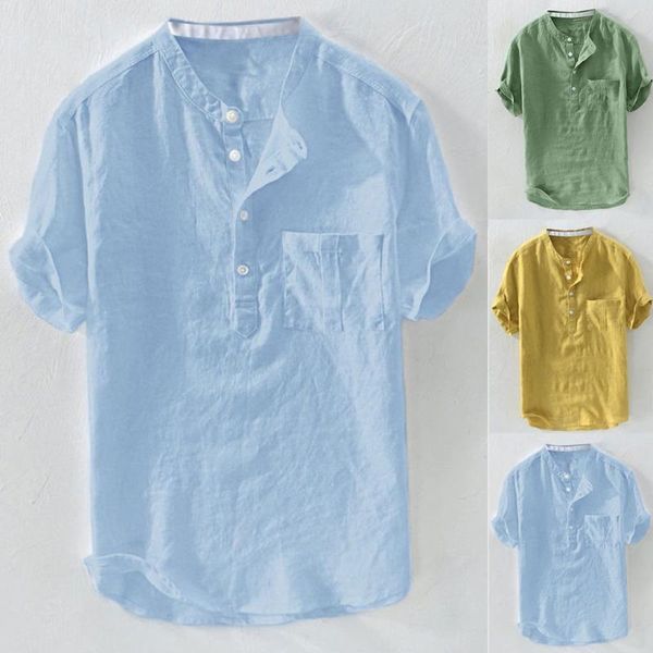 men home pure color shirts cotton and linen short sleeve for shirt 1pc camisas para hombre men's casual, White;black
men home pure color shirts cotton and linen short sleeve for shirt 1pc camisas para hombre men's casual, White;black