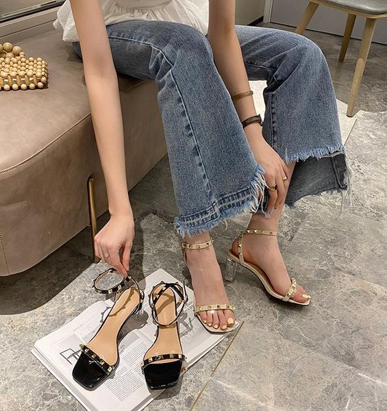 boots rivet sandals women's thick heel 2021 summer roman one line buckle transparent fairy style high heels, Black
boots rivet sandals women's thick heel 2021 summer roman one line buckle transparent fairy style high heels, Black