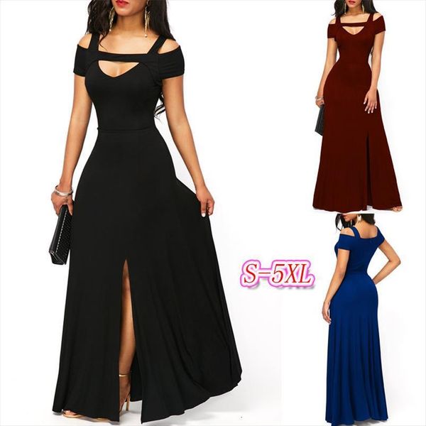 summer sling womens dress short sleeve shoulder striped solid party slit female woman 3 color s 5xl, Black;gray
summer sling womens dress short sleeve shoulder striped solid party slit female woman 3 color s 5xl, Black;gray