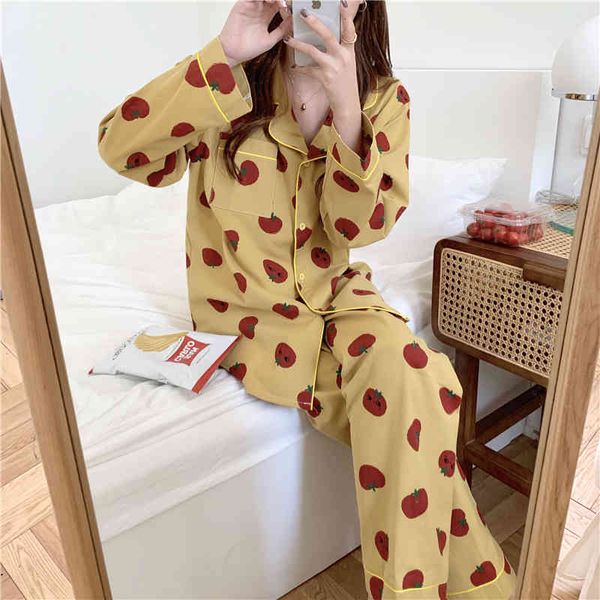 sleepwear loose casual printed fruits all match homewear fashion nightwear sweet soft chic two piece suit pajamas sets, Black;red
sleepwear loose casual printed fruits all match homewear fashion nightwear sweet soft chic two piece suit pajamas sets, Black;red