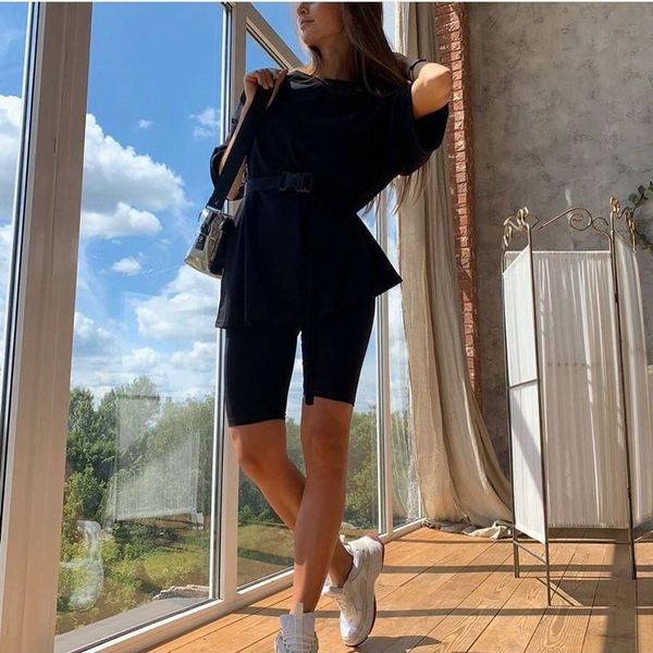 women's tracksuits ladies sports suit 2021 summer o-neck loose short sleeve casual shorts two-ppiece black belt fashion khaki clothing, Gray
women's tracksuits ladies sports suit 2021 summer o-neck loose short sleeve casual shorts two-ppiece black belt fashion khaki clothing, Gray