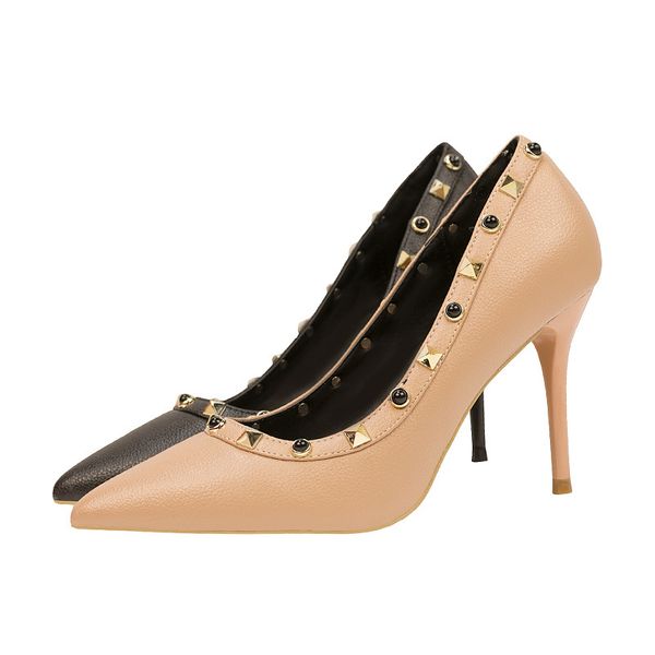 fashion simple professional ol women's shoes single shoes high heel pointed rivet high heel women's shoes, Black
fashion simple professional ol women's shoes single shoes high heel pointed rivet high heel women's shoes, Black