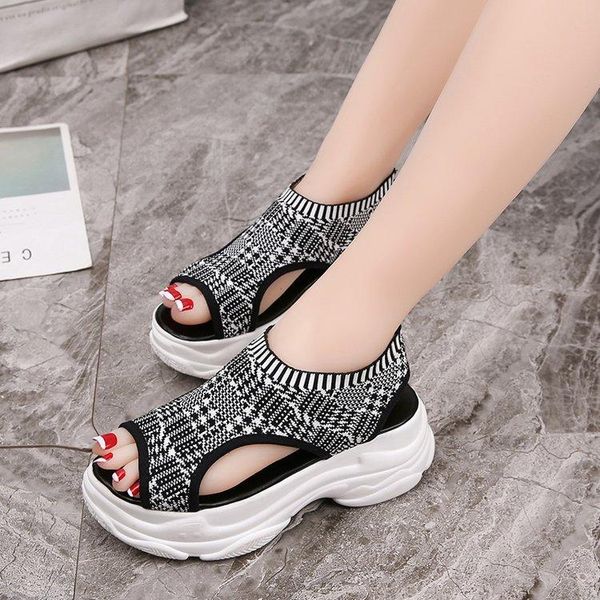 leisure women sandals for breathable knitted fabric shopping ladies walking shoes summer platform black sandal 2021
leisure women sandals for breathable knitted fabric shopping ladies walking shoes summer platform black sandal 2021