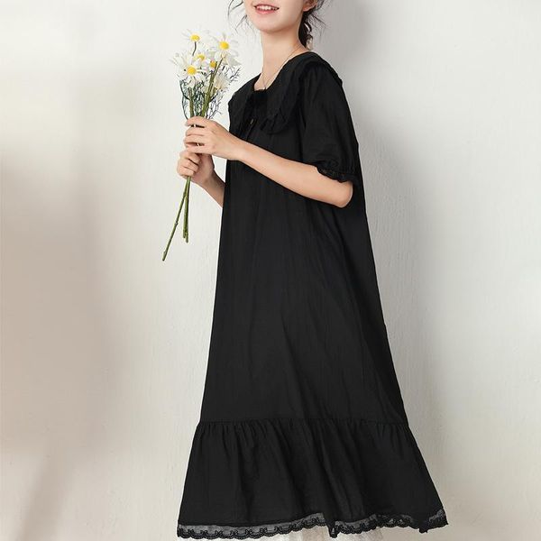 casual dresses sweet mori girl summer lace doll collar vintage dress for women oversized boho long white/black midi vestido feminino, Black;gray
casual dresses sweet mori girl summer lace doll collar vintage dress for women oversized boho long white/black midi vestido feminino, Black;gray
