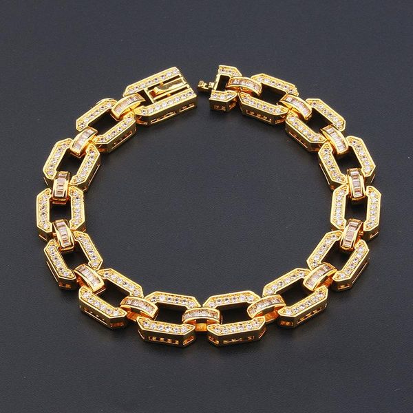 link, chain flat bracelet gold color thick women men twisted braided hip hop jewelry cubic zircon friends gift, Black
link, chain flat bracelet gold color thick women men twisted braided hip hop jewelry cubic zircon friends gift, Black