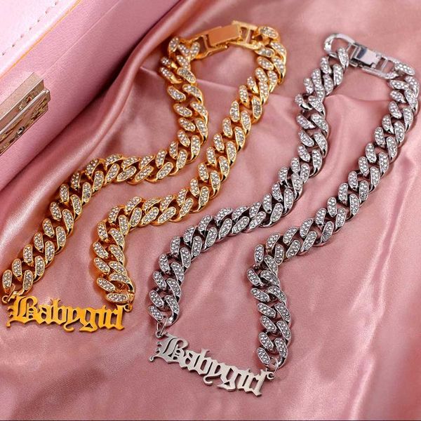luxury iced out crystal cuban chain necklaces collar hip hop babygirl letter pendant for women trendy jewelry gift chokers, Golden;silver
luxury iced out crystal cuban chain necklaces collar hip hop babygirl letter pendant for women trendy jewelry gift chokers, Golden;silver