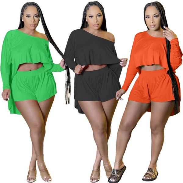 women's tracksuits sports style two piece fashion clothing custom round neck personality bat side solid color casual loose short suit, Gray
women's tracksuits sports style two piece fashion clothing custom round neck personality bat side solid color casual loose short suit, Gray