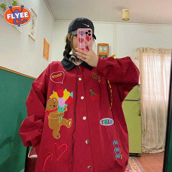 women's jackets letter embroidery baseball jacket color block vintage harajuku 2021 spring oversized turn down collar coats, Black;brown
women's jackets letter embroidery baseball jacket color block vintage harajuku 2021 spring oversized turn down collar coats, Black;brown