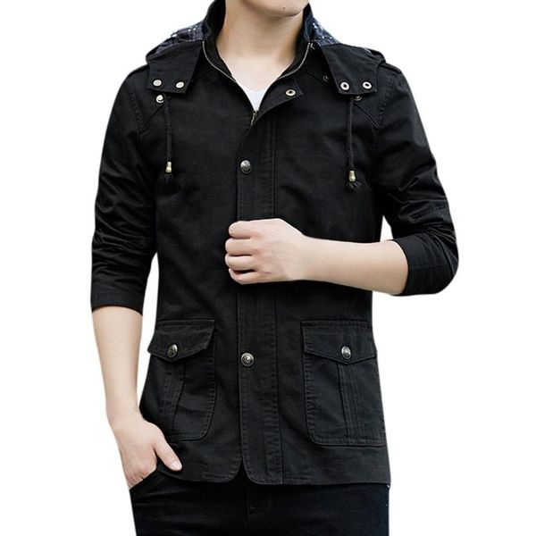 men's jackets autumn and winter casual hooded solid color jacket button coat breasted long sleeves to keep warm in, Black;brown
men's jackets autumn and winter casual hooded solid color jacket button coat breasted long sleeves to keep warm in, Black;brown
