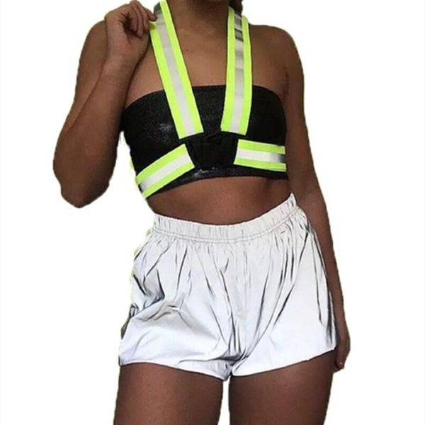 women's shorts 2021 xs-2xl summer women casual reflective elastic waist sport short pants, White;black
women's shorts 2021 xs-2xl summer women casual reflective elastic waist sport short pants, White;black