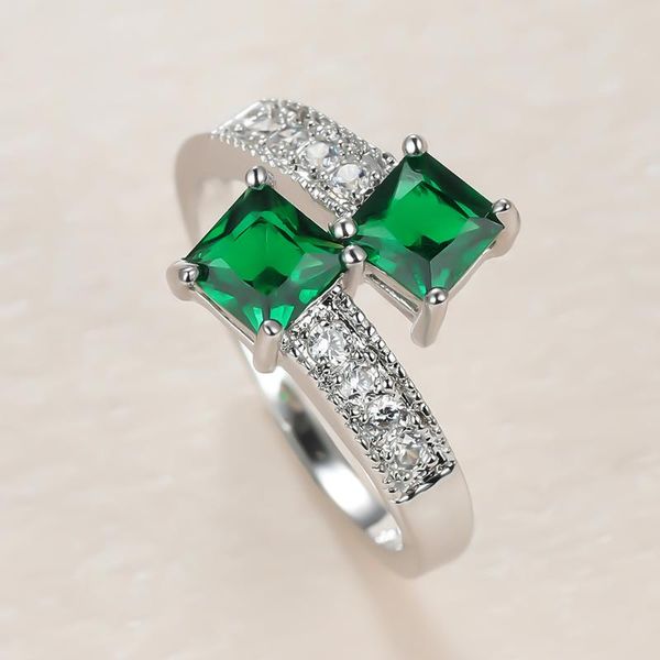 simple female green crystal thin ring charm silver color wedding rings for women dainty bride square zircon engagement, Slivery;golden
simple female green crystal thin ring charm silver color wedding rings for women dainty bride square zircon engagement, Slivery;golden