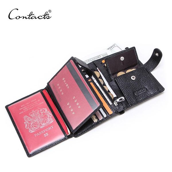 wallets contact's genuine leather men passport wallet with metal hasp zipper big coin pocket business male trifold purse card holder, Red;black
wallets contact's genuine leather men passport wallet with metal hasp zipper big coin pocket business male trifold purse card holder, Red;black