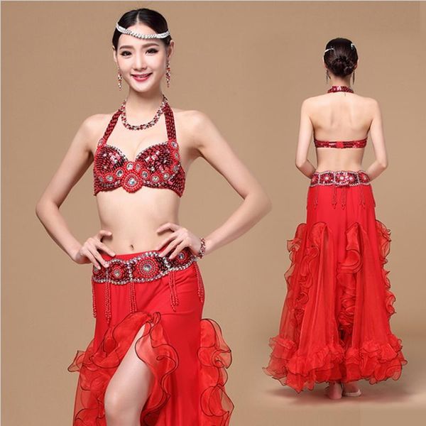 arrivals professional oriental belly dancing clothes outfit bead bra, belt and skirt dance costume 3pcs stage wear, Black;red
arrivals professional oriental belly dancing clothes outfit bead bra, belt and skirt dance costume 3pcs stage wear, Black;red