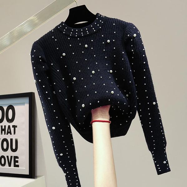 women's sweaters beaded sweater women fashion high waist short jumper 2021 autumn and winter korean style slim puff sleeve pull mujer, White;black
women's sweaters beaded sweater women fashion high waist short jumper 2021 autumn and winter korean style slim puff sleeve pull mujer, White;black