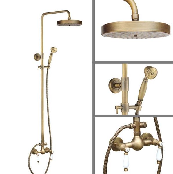 bathroom dual ceramics handles antique brass wall mounted round shower head rain & hand faucet mixer tap set aan114 sets
bathroom dual ceramics handles antique brass wall mounted round shower head rain & hand faucet mixer tap set aan114 sets