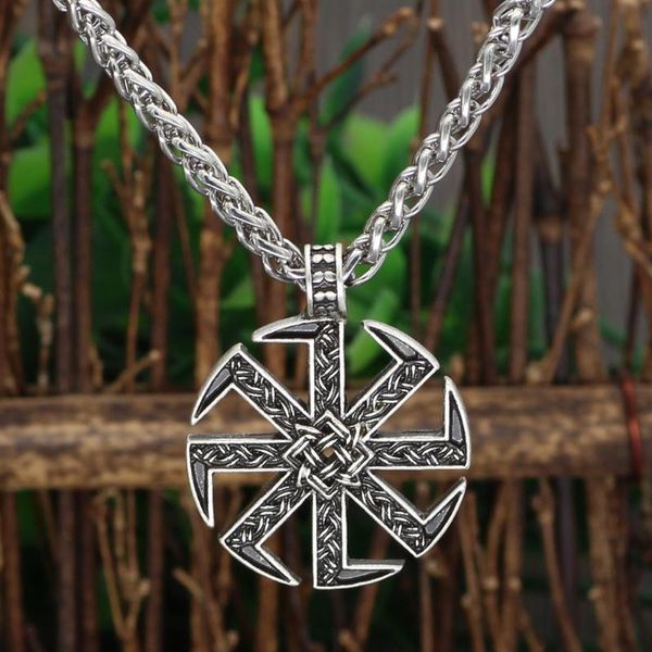 pendant necklaces stainless steel chain slavic logo retro men's necklace fashion accessories long sweater, Silver
pendant necklaces stainless steel chain slavic logo retro men's necklace fashion accessories long sweater, Silver