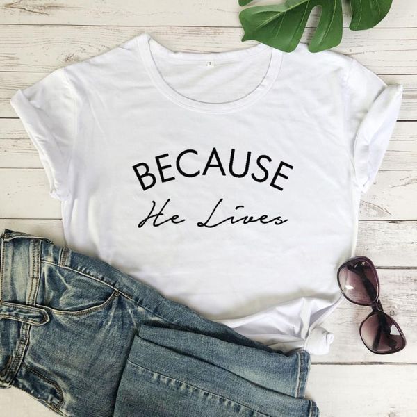 women's t-shirt because he lives aesthetic harajuku women t shirt jesus christian graphic cotton o neck female clothing short sleeve te, White
women's t-shirt because he lives aesthetic harajuku women t shirt jesus christian graphic cotton o neck female clothing short sleeve te, White